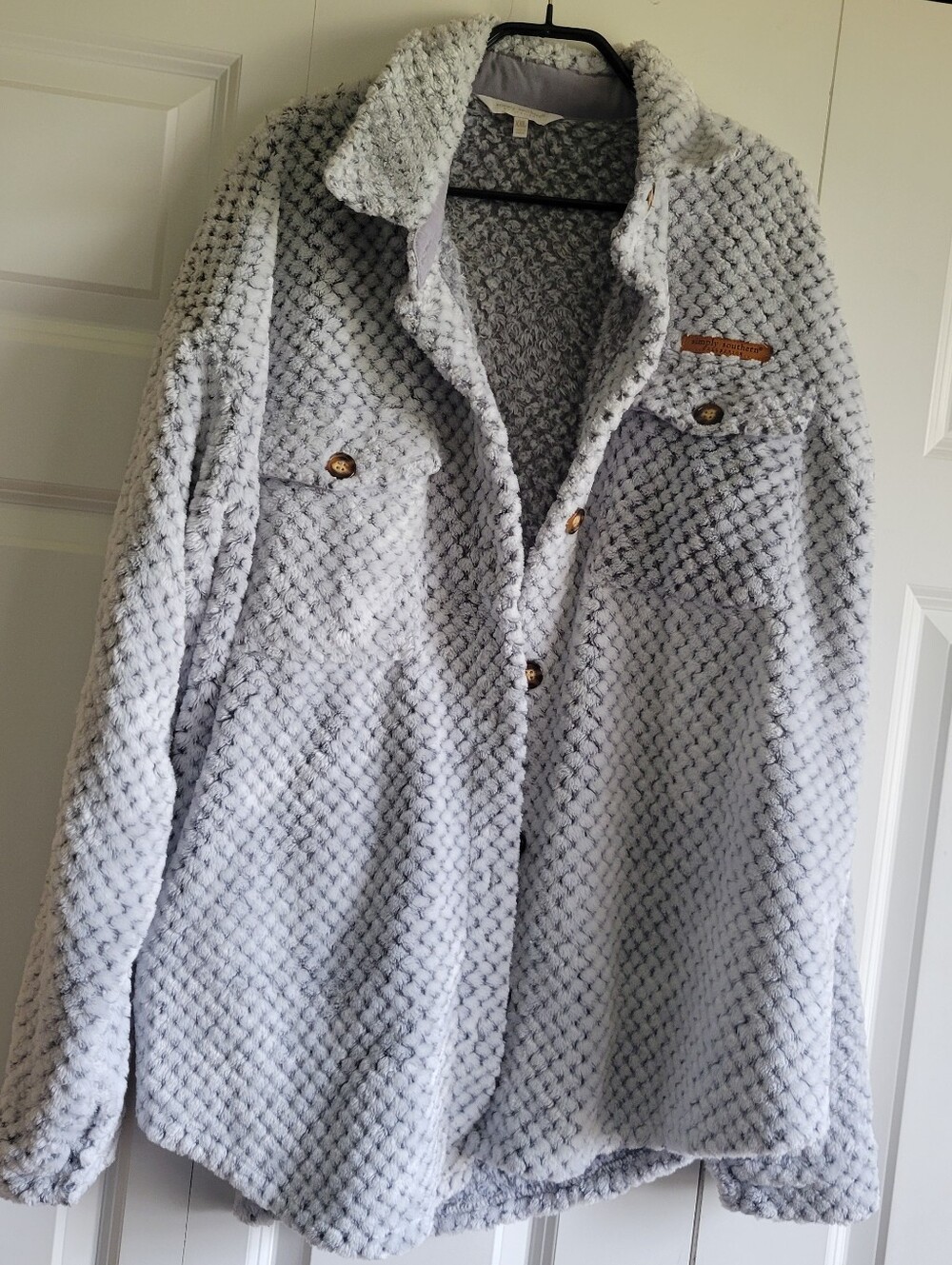 Simply Southern Womens XXL White Frost Fleece Jacket